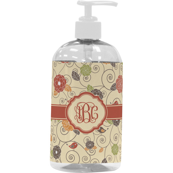 Fall Flowers Large Liquid Dispenser (16 oz) - White