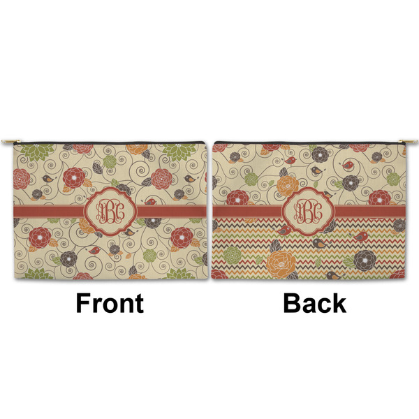 Fall Flowers Large Zipper Pouch Approval (Front and Back)
