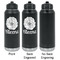 Fall Flowers Laser Engraved Water Bottles - 2 Styles - Front & Back View