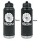 Fall Flowers Laser Engraved Water Bottles - Front & Back Engraving - Front & Back View