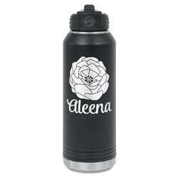 Fall Flowers Water Bottle - Laser Engraved - Front (Personalized)