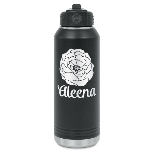 Custom Fall Flowers Water Bottles - Laser Engraved (Personalized)