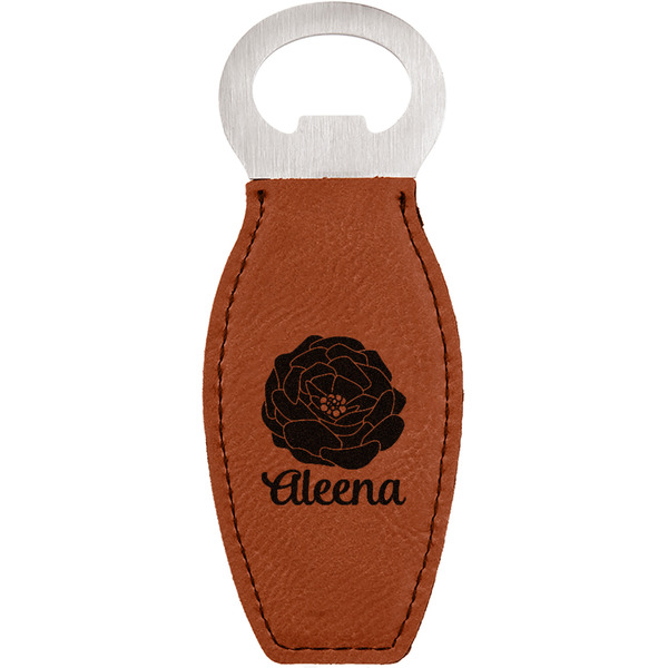 Custom Fall Flowers Leatherette Bottle Opener (Personalized)