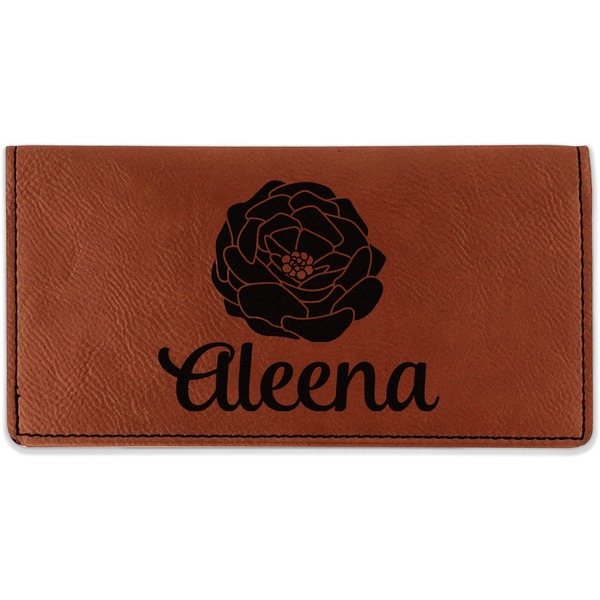 Custom Fall Flowers Leatherette Checkbook Holder (Personalized)