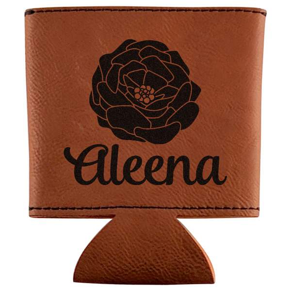 Custom Fall Flowers Leatherette Can Sleeve (Personalized)