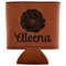 Fall Flowers Leatherette Can Sleeve - Flat
