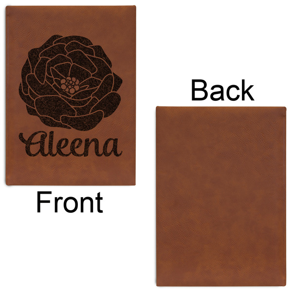 Fall Flowers Leatherette Journal - Large - Single Sided - Front & Back View