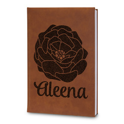 Fall Flowers Leatherette Journal - Large - Double Sided (Personalized)