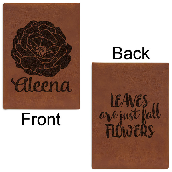 Fall Flowers Leatherette Journals - Large - Double Sided - Front & Back View
