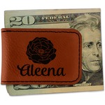 Fall Flowers Leatherette Magnetic Money Clip - Single Sided (Personalized)