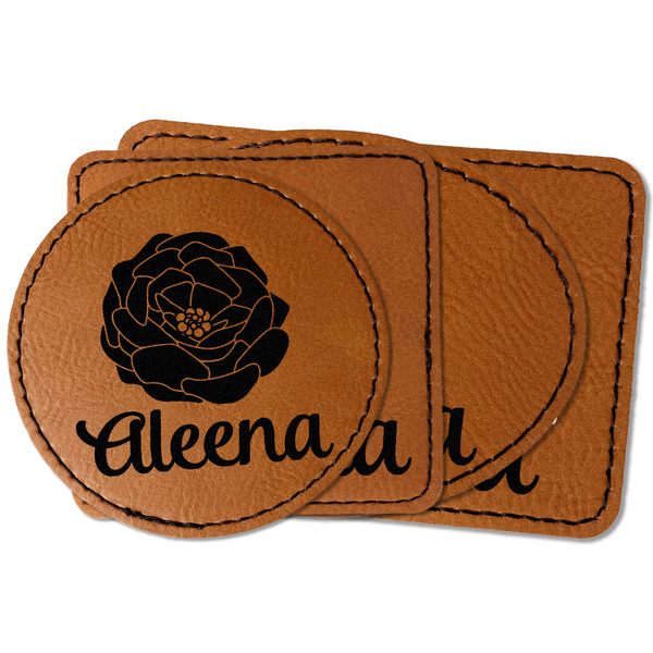 Custom Fall Flowers Faux Leather Iron On Patch (Personalized)