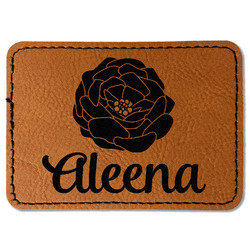 Fall Flowers Faux Leather Iron On Patch - Rectangle (Personalized)