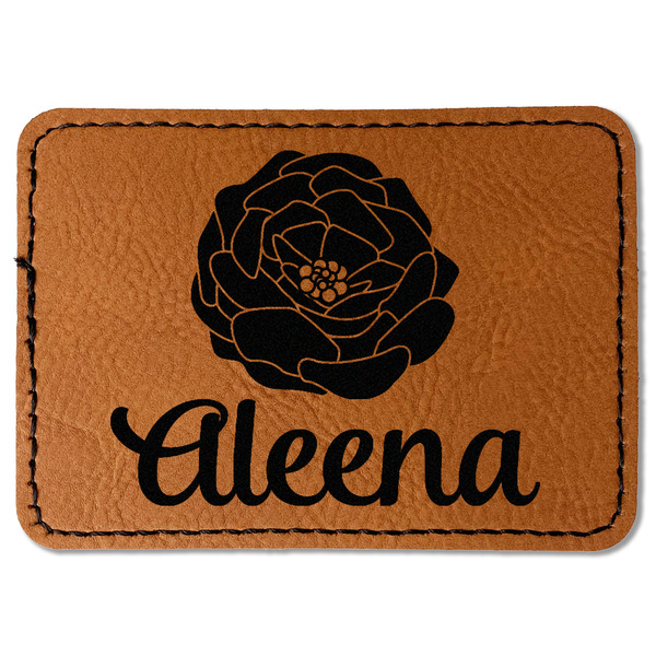 Fall Flowers Leatherette Patches - Rectangle