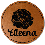 Fall Flowers Faux Leather Iron On Patch - Round (Personalized)
