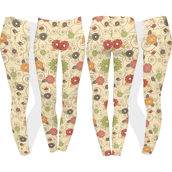 Fall Flowers Leggings Turn Around - Apvl
