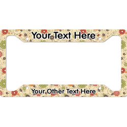 Fall Flowers License Plate Frame - Style A (Personalized)