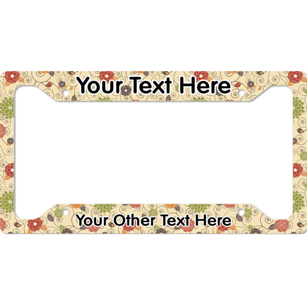 Custom Fall Flowers License Plate Frame - Style A (Personalized)
