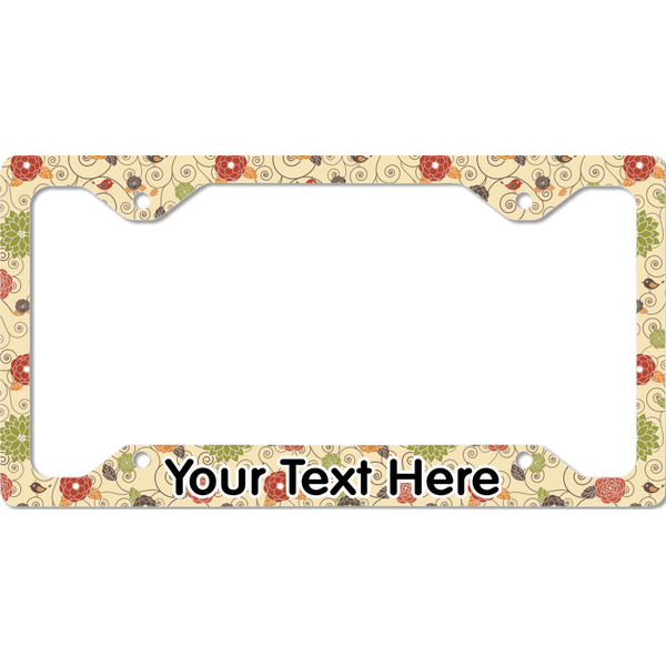 Custom Fall Flowers License Plate Frame - Style C (Personalized)