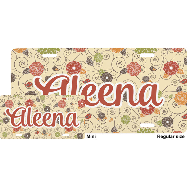 Fall Flowers License Plate (Sizes)