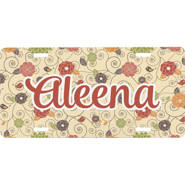 Custom Fall Flowers Front License Plate (Personalized)