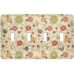 Fall Flowers Light Switch Cover (4 Toggle Plate)