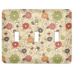 Fall Flowers Light Switch Cover (3 Toggle Plate)