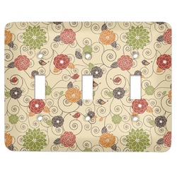 Fall Flowers Light Switch Cover (3 Toggle Plate) (Personalized)