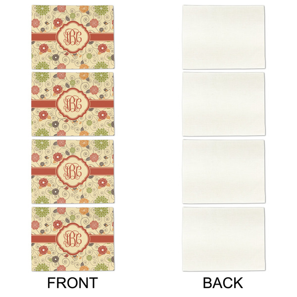 Fall Flowers Linen Placemat - APPROVAL Set of 4 (single sided)