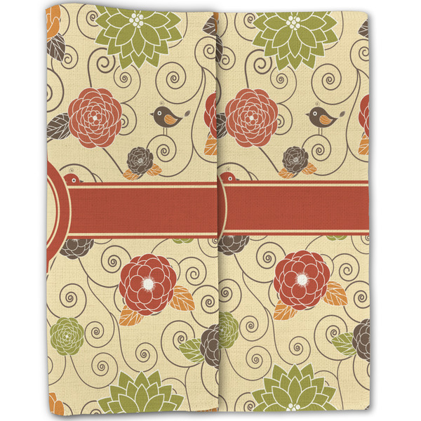 Fall Flowers Linen Placemat - Folded Half (double sided)