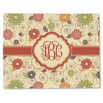 Fall Flowers Single-Sided Linen Placemat - Single w/ Monogram