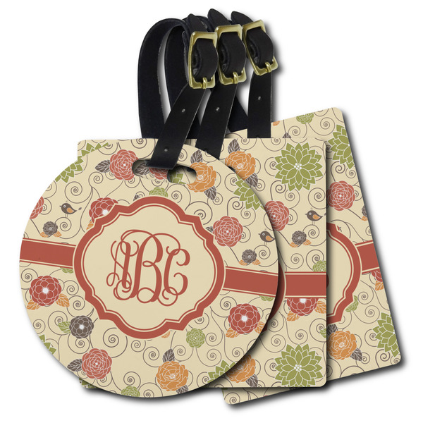 Custom Fall Flowers Plastic Luggage Tag (Personalized)