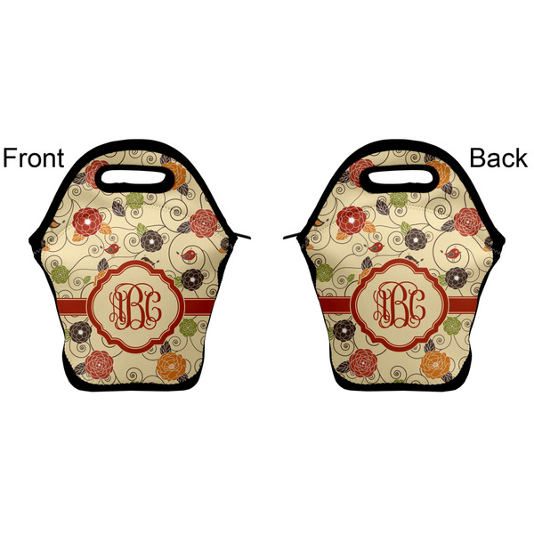 Fall Flowers Lunch Bag - Front and Back