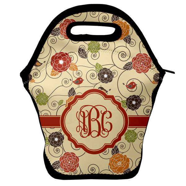 Custom Fall Flowers Lunch Bag w/ Monogram
