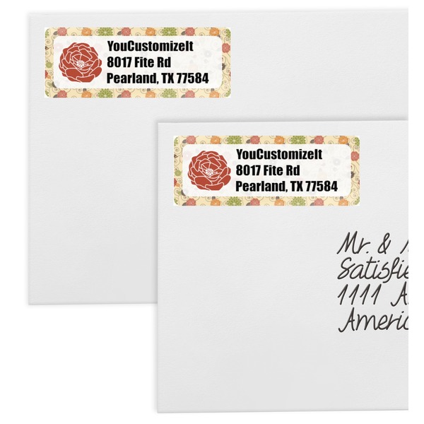 Fall Flowers Mailing Labels - Double Stack Close Up