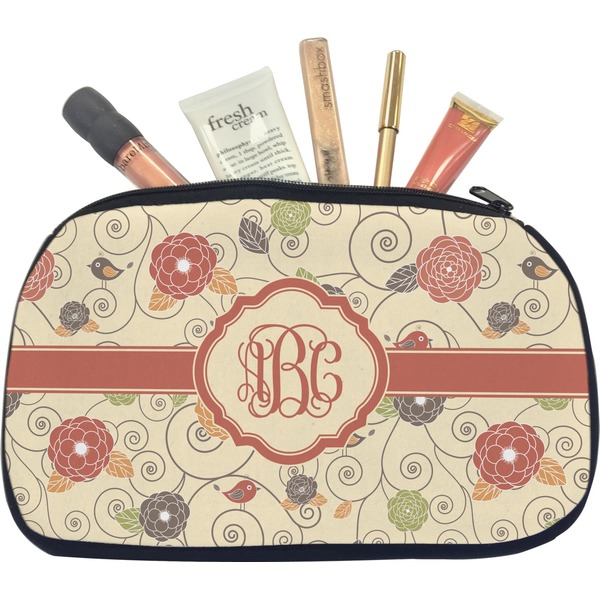 Custom Fall Flowers Makeup / Cosmetic Bag - Medium (Personalized)