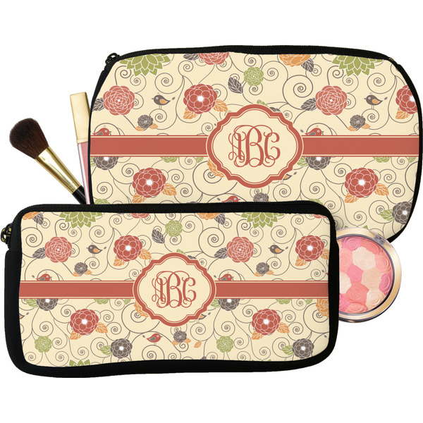 Fall Flowers Makeup / Cosmetic Bags (Select Size)