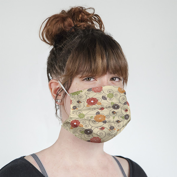 Fall Flowers Mask - Quarter View on Girl