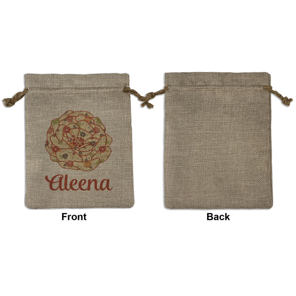 Fall Flowers Medium Burlap Gift Bag - Front Approval