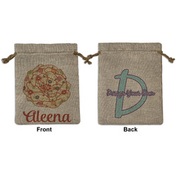 Fall Flowers Medium Burlap Gift Bag - Front & Back (Personalized)
