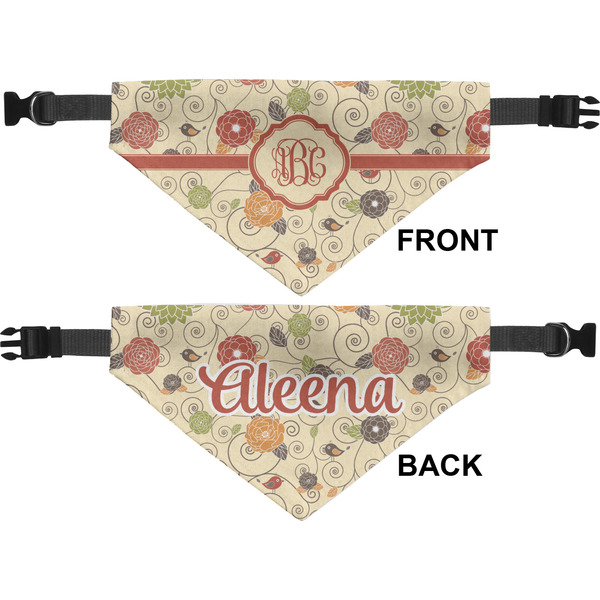 Fall Flowers Medium Dog Bandana Approval