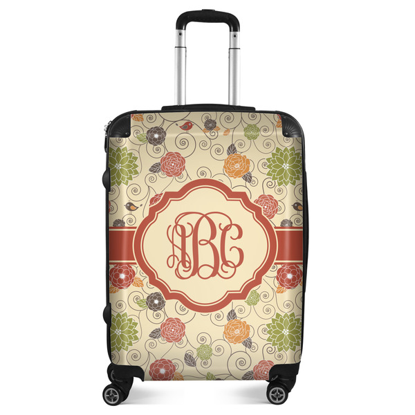 Custom Fall Flowers Suitcase - 24" Medium - Checked (Personalized)