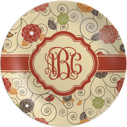 Fall Flowers Melamine Plate (Personalized)