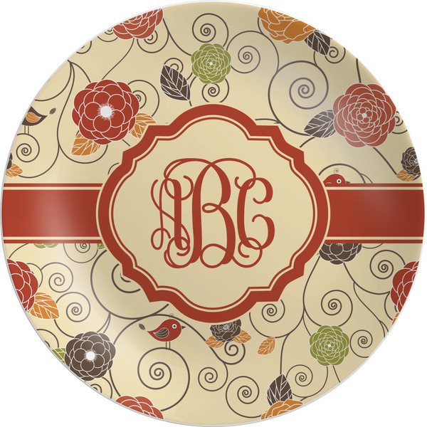 Custom Fall Flowers Melamine Plate (Personalized)