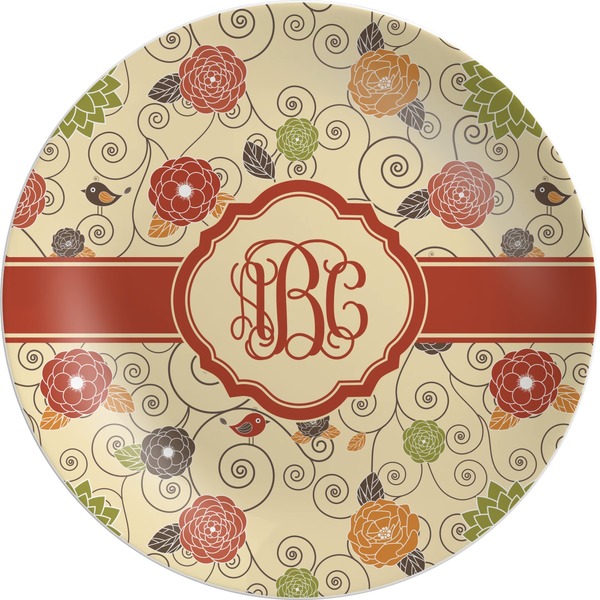 Custom Fall Flowers Melamine Plate (Personalized)