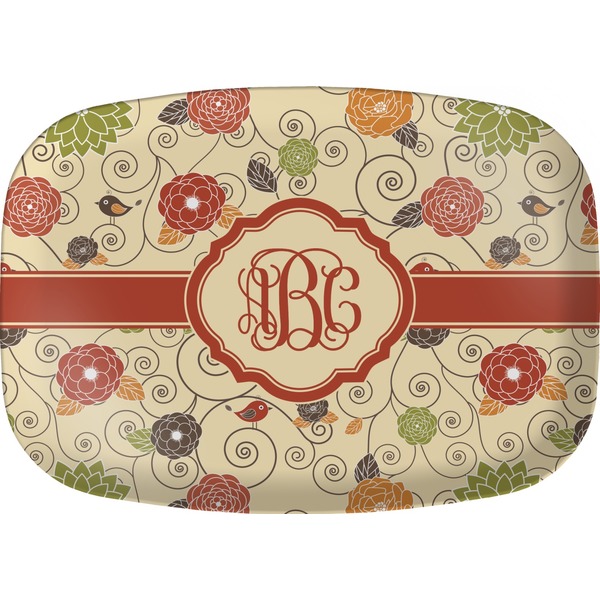 Custom Fall Flowers Melamine Platter (Personalized)