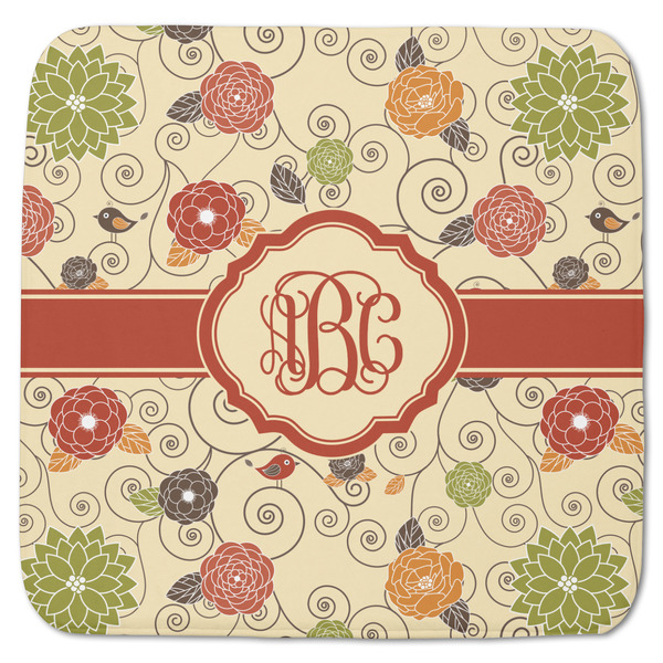 Custom Fall Flowers Memory Foam Bath Mat - 48"x48" (Personalized)