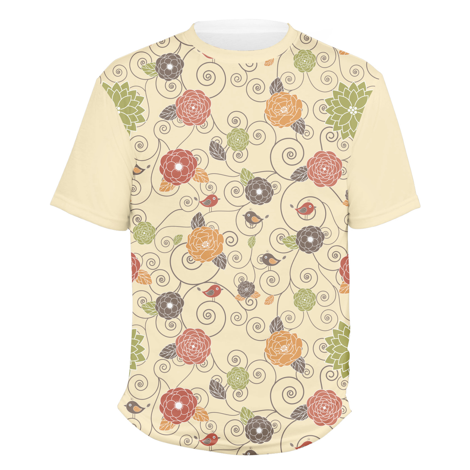 Fall Flowers Men's Crew TShirt Small (Personalized) YouCustomizeIt