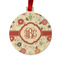 Fall Flowers Metal Ball Ornament - Double Sided w/ Monogram