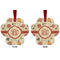 Fall Flowers Metal Paw Ornament - Front and Back