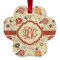 Fall Flowers Metal Paw Ornament - Double Sided w/ Monogram